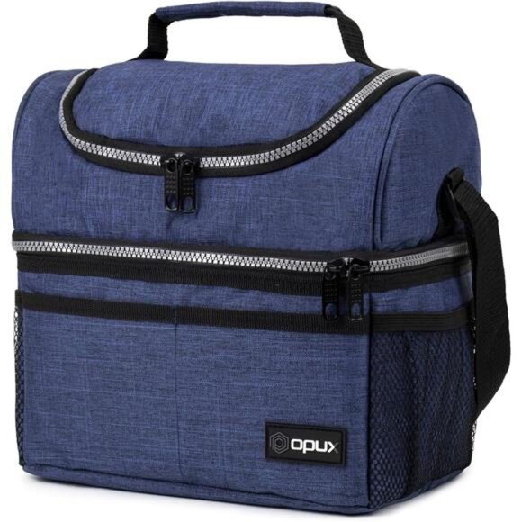 Lunch Box For Men Women, Insulated Large Lunch Bag Adult Work, Double Decker - Picture 1 of 7
